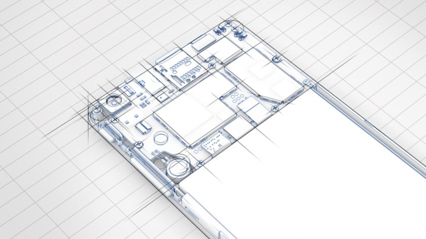 Eine Zeichnung der Hauptplatine des Smartphones (Bild: BQ)